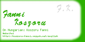 fanni koszoru business card